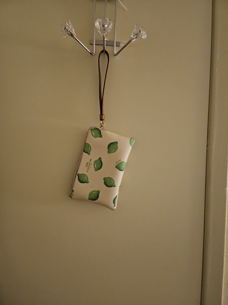 Lime COACH wristlet