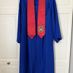 Graduation Gown and Cap, Adult size 51, Blue