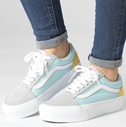 Vans Old Skool Pastel Colorblock Platform Shoes Women's Size 10 / Men's Size 8.5