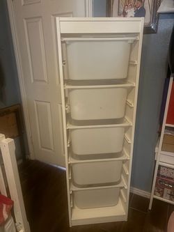IKEA TROFAST White Storage Unit with Bins