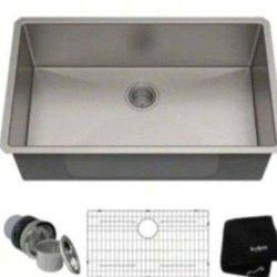 KRAUS  Standart PRO 32in. 16 Gauge Undermount Single Bowl Stainless Steel Kitchen Sink