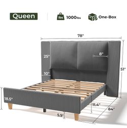 Queen bed frame new in box /firmprice/no mattress