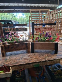 Small Planters Boxes 19L 61/2 W  8 H total high 22 inches  $25 each