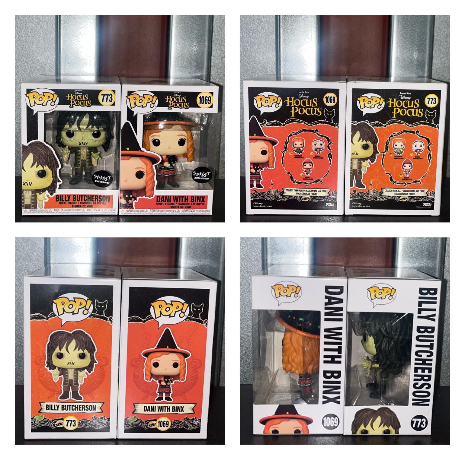 Funko Pop DISNEY HOCUS POCUS Billy Butcherson & Dani w/Binx Exclusives