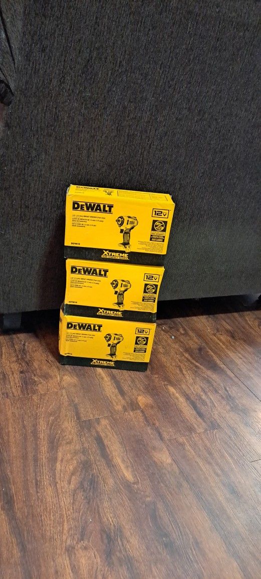 DEWALT 12 VT MAX BRUSHLESS XTREME IMPACT 1/2 TOOL ONLY 50 DLLS FOR EACH