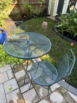 Metal Table And 2 Chairs