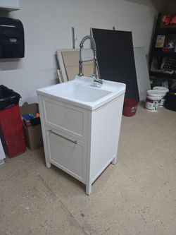 Laundry room sink and faucet