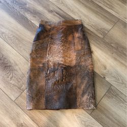 Kasini Brown Leather Like Skirt