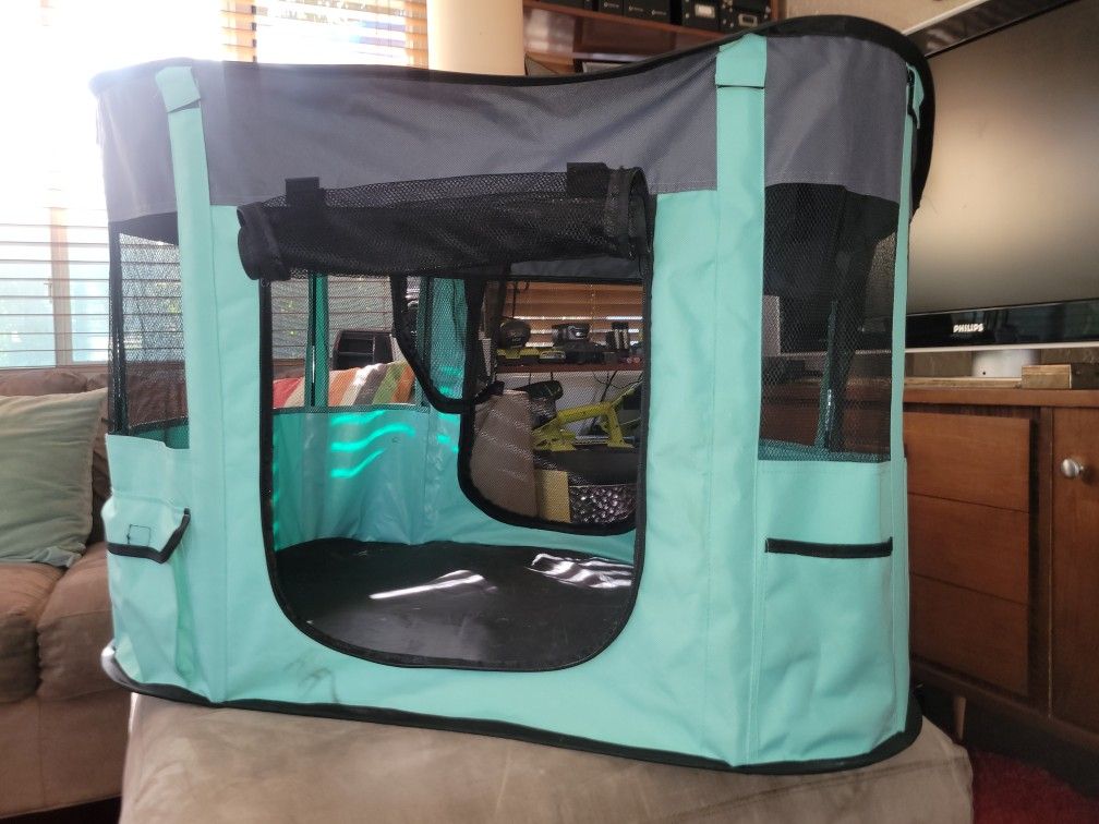 Foldable Dog Playpen With Two Doors