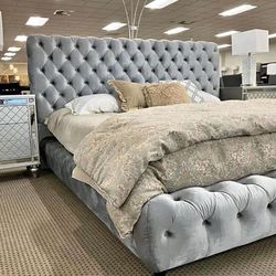 New King Bed Frame With Mattress 