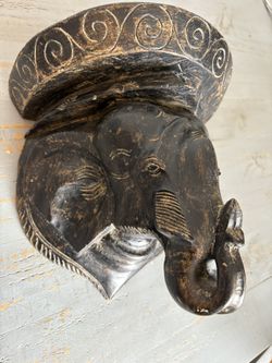 Vintage Wood Wall Sconse Elephant 