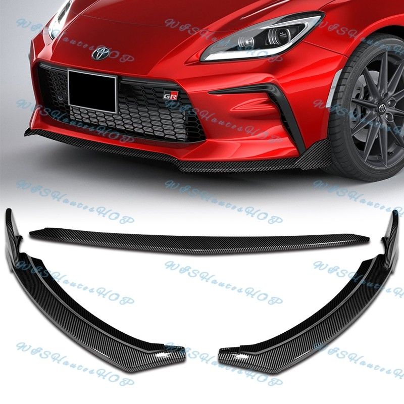 For 2022-2024 Toyota GR86 ST-Style Carbon Look Front Bumper Spoiler Splitter Lip -(2-PU-340-PCF