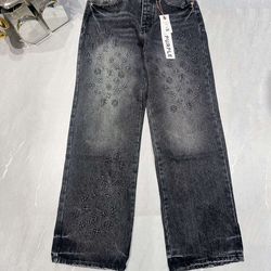 Purple Jeans Black Baggy Jeans