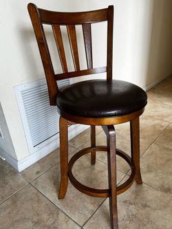 Cherry wood  counter- swivel chair