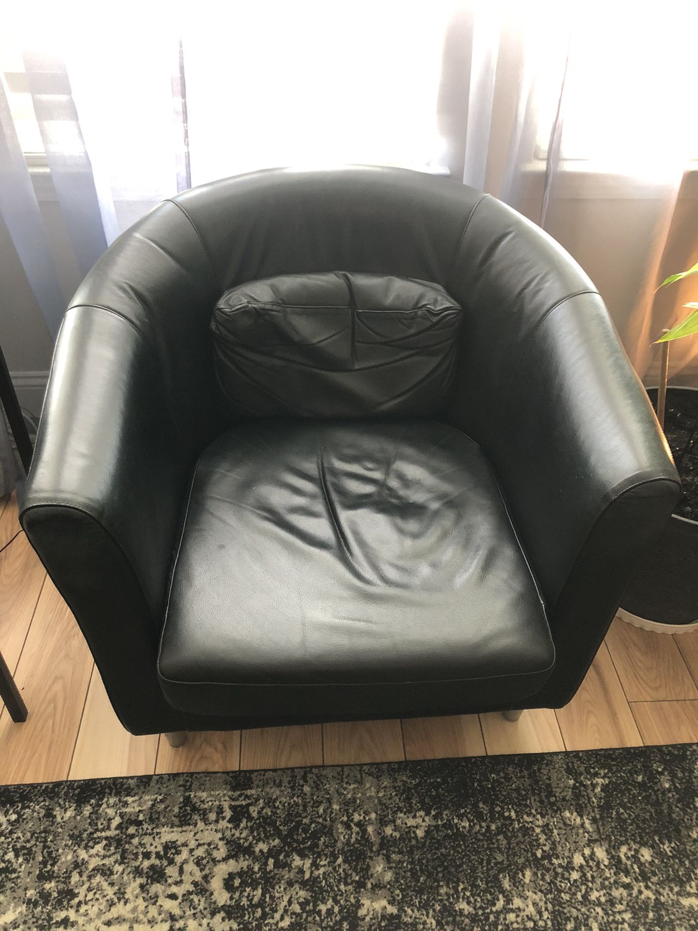 2 IKEA Leather Arm Chairs