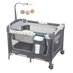 🔥NEW🔥 Baby Trend Nursery Center Playard with Animal Toys, Grey
