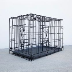 $40 (New) Folding 30” dog cage 2-door folding pet crate kennel w/ tray 30”x18”x20”