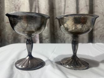 Vintage International Silver Co Silver Plated Wine Champagne Goblets Set of 2
