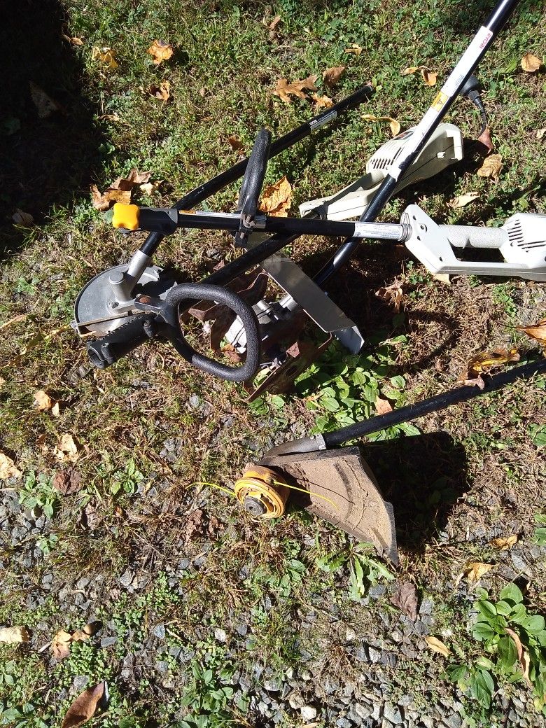 RYOBI. TILLER. BRUSH SAW. WEED EATER. 2 POWER HEAD MOTORS. ELECTRIC POWER VERY STRONG. 150 DOLLARS
