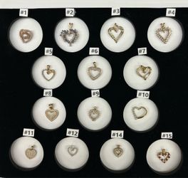 Gold Heart Charms.