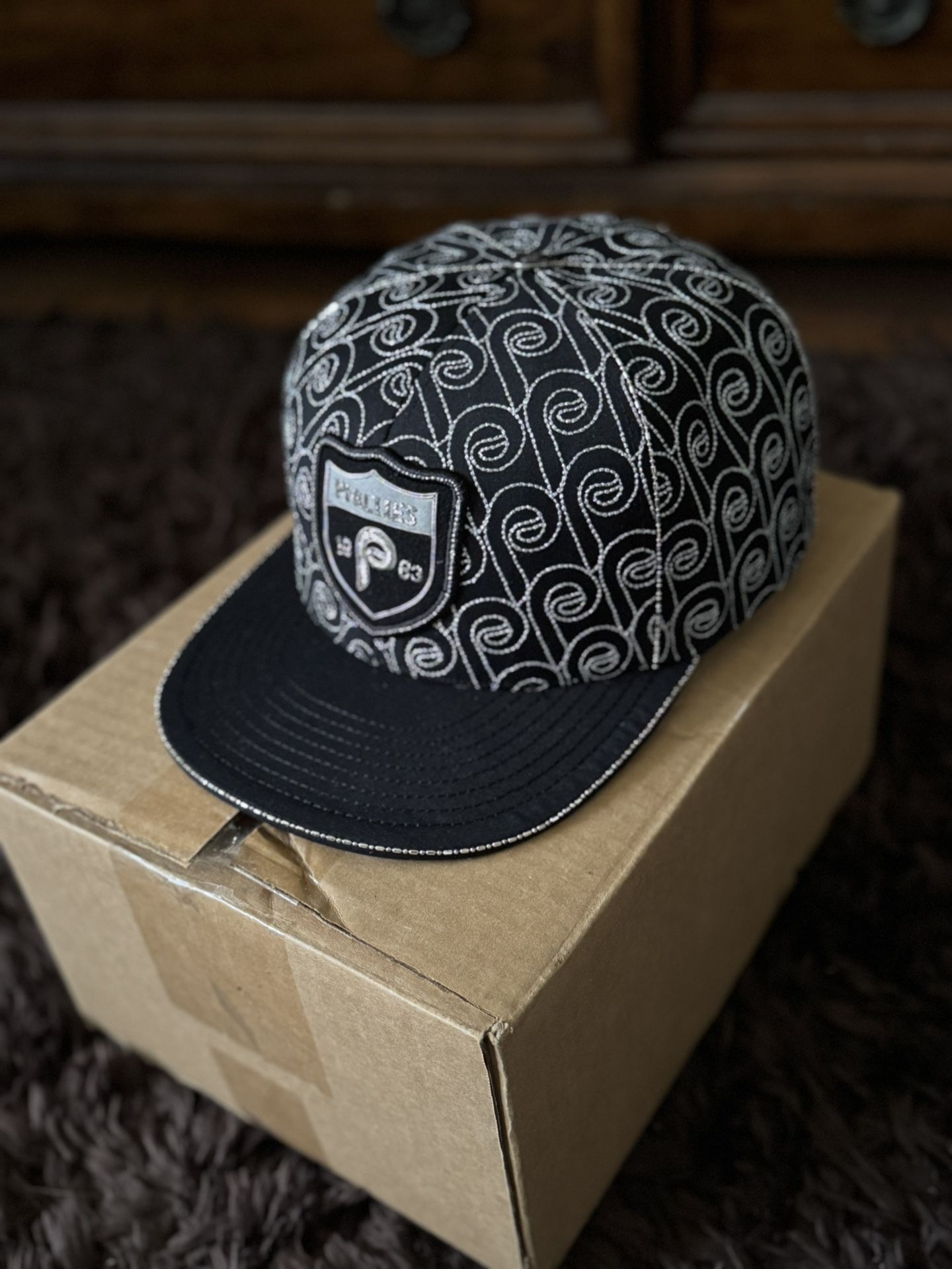 Philadelphia Phillies Red X Jacket 24K White Rose Gold Soutache Fitted hat 7 3/4