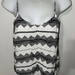 Forever 21 Black & White Tribal Print Spaghetti Strap Cami
