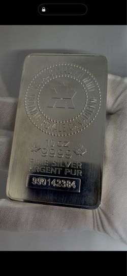 Royal Canadian Mint 10 oz .9999 silver bar