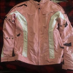 Woman’s Pink Motorcycle Jacket Sz 8 /10 Tall 