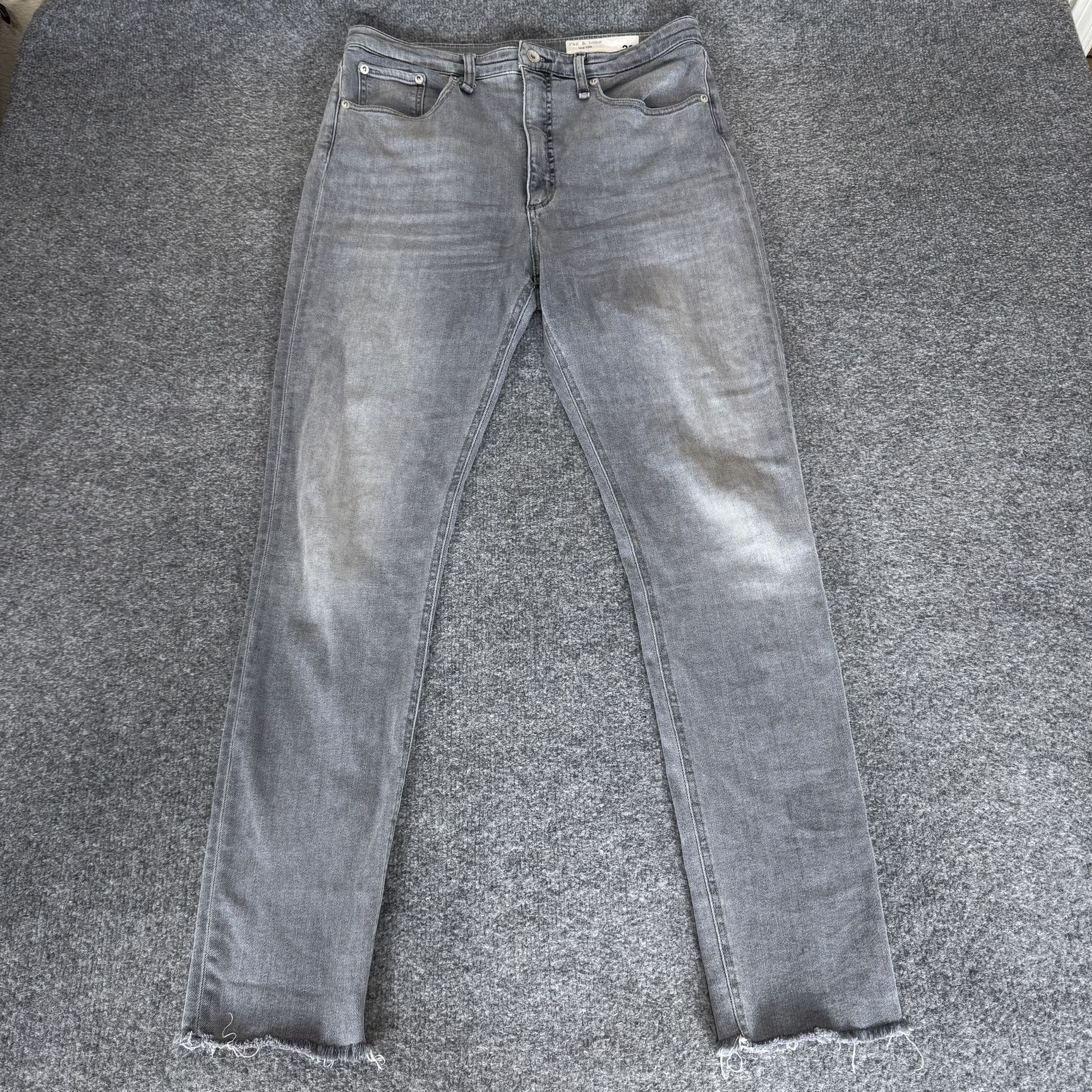 Rag Bone Jane Super High Rise Skinny Jeans Womens 30 (32x30) Gray Stretch Casual