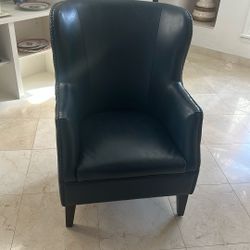Fox Leather Chair Dark Navy 