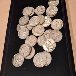 26 TOTAL 90% SILVER BENJAMIN HALF DOLLARS WITH FULL DATES**PRICED @MELT & 💯 % FIRM!!