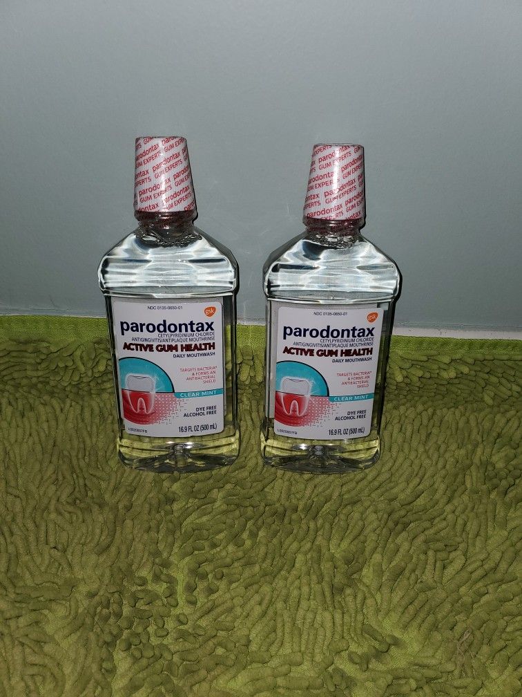 2 Paradontax Mouthwash 16.9oz Clear Mint Active Gum Health