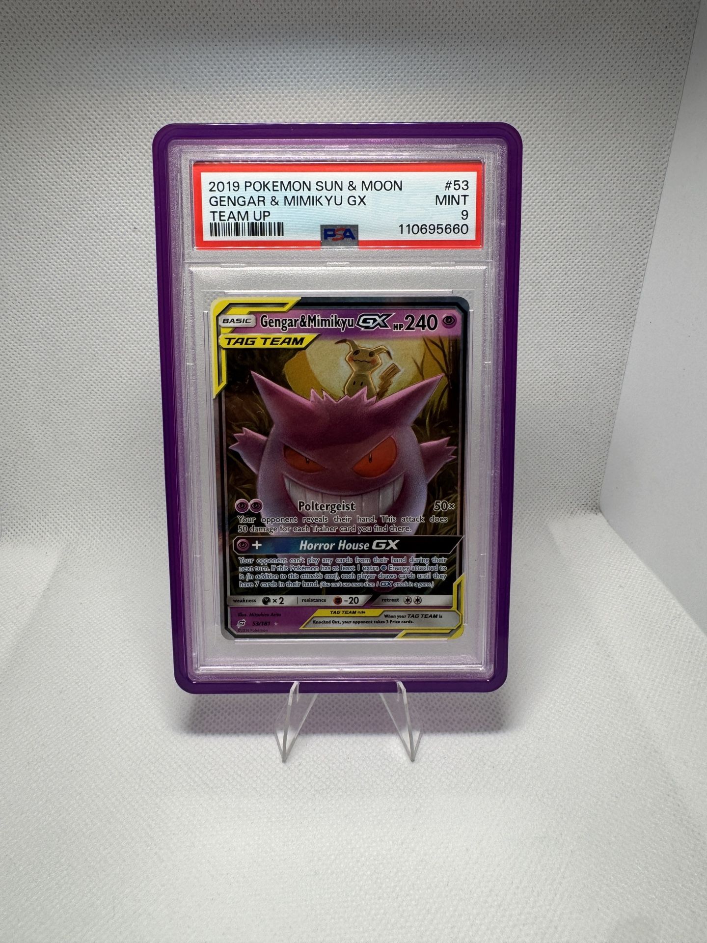 Gengar/Mimikyu Gx #53 PSA 10