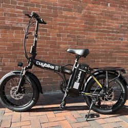 1000 Watt Folding Electric Bike Lightweight 20x3.0 Fat Tire, 20ah, 32mph, 50-80 Mile Range, Heavy Duty Rear Rack