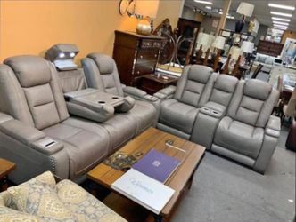 Genuine leather power reclining sofa or love seat