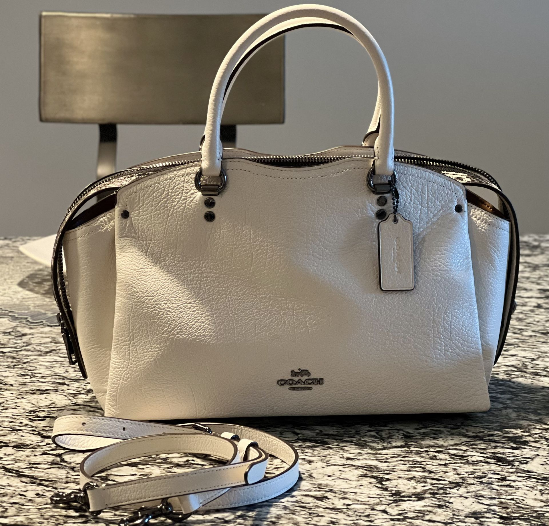 Coach drew satchel clearance with snakeskin detail