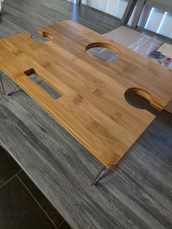Brand New Portable Bamboo Wine & Picnic Table – $10