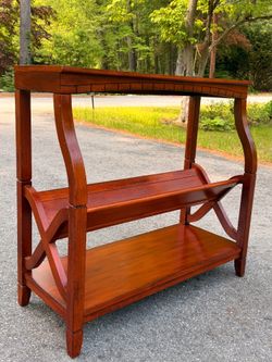 Wooden Console Table with Bottom Shelves