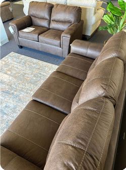 Navi Chestnut Living Room Set/Brand New Ashley Sofa And Loveseat, Best Price, Fast Delivery, Household,  Lawn Garden