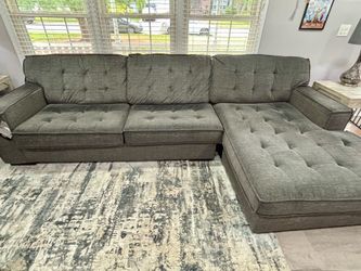 Ashley coulee point charcoal gray sectional chase sofa