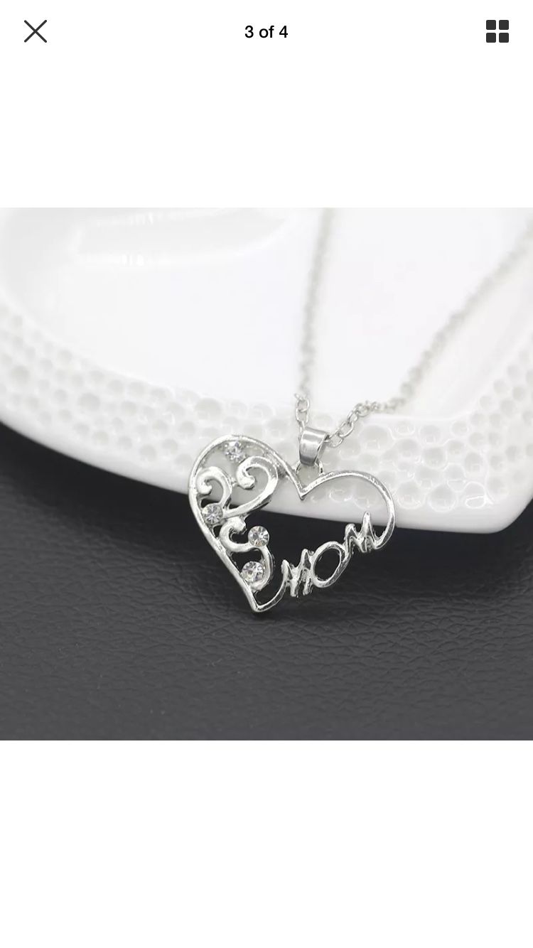 I Love You Mon Silver Heart Necklace
