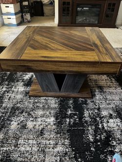Square brown coffee table