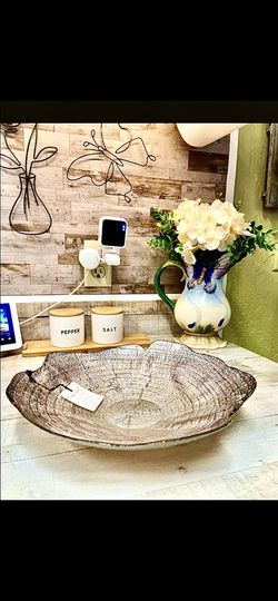 🌷”Beautiful Glass Tray With Rustic Finish“ 🌷Hermosa Charola De Vidrio Con Acabado R Rústica”.🌷