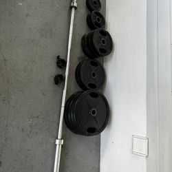 Iron Grip Igx Rubber Coated Olympic Weight Plates, 380 Pounds With Olympic Bar