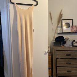 Beige Dress With Slit