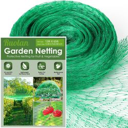 13X65Ft Bird Netting For Garden Protect Vegetable Plants And Fruit Trees,Plastic Trellis Netting For Birds, Deer,Squirrels And Other Animals