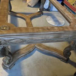 Wood And Glass Top Coffee Table 