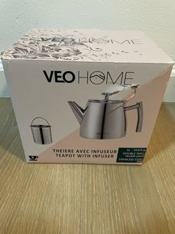 VEOHOME Double Wall Stainless Steel Teapot with Infuser 1L – Tea Kettle