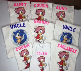 Sonic Birthday shirts personalized (Camisas personalizadas de sonic para cumpleaños )