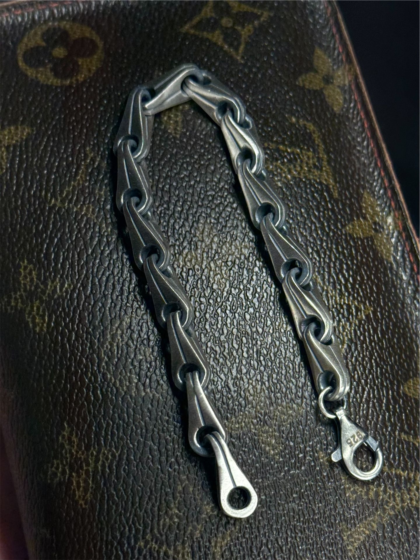 925 Sterling Silver Handmade Bracelet 8.3 Inch Matte Finish 6mm Heavy Chain